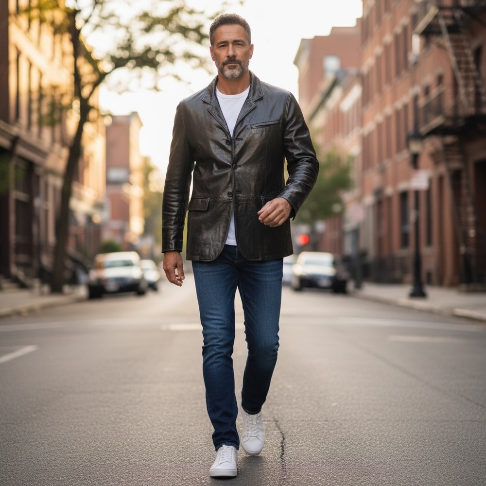 Lone Pine Leather Jacket Carlsbad Style. American Made, Pitkin County Dry Goods